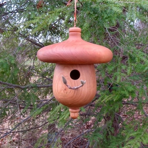 Turned Acorn Birdhouse,  Black Cherry Outdoor Birdhouse