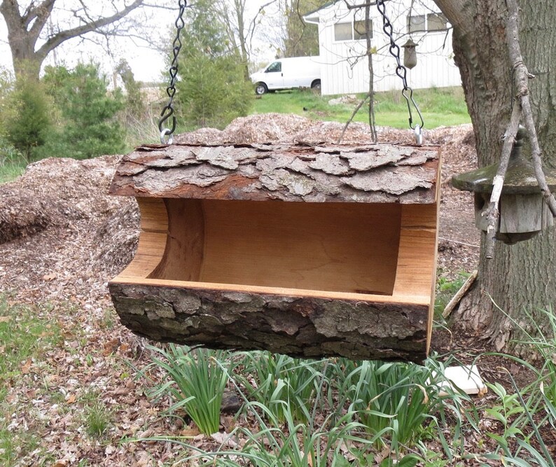 Bird Feeder Supersized Hanging Log Bird Feeder the Original Etsy