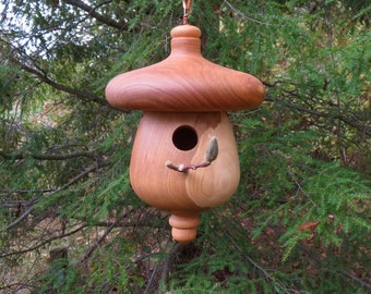 Turned Acorn Birdhouse,  Black Cherry Outdoor Birdhouse