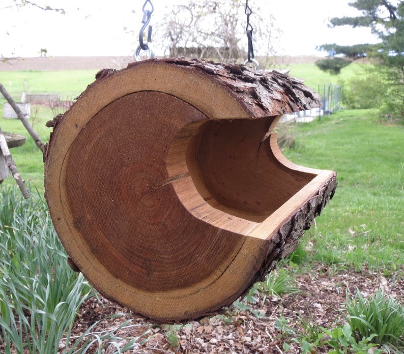 Bird Feeder Supersized Hanging Log Bird Feeder the Original Etsy