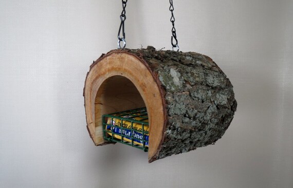 Bird Feeder Suet Feeder The Original Natural Log Suet Etsy