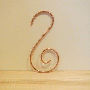 Copper Hook,  Solid Copper Hook, Cool Copper Hook, Plant Hanger, Garden Hanger, Scarf Hanger, Decorative Copper Hook - Gardening Gift
