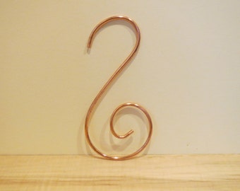 Copper Hook,  Solid Copper Hook, Cool Copper Hook, Plant Hanger, Garden Hanger, Scarf Hanger, Decorative Copper Hook - Gardening Gift