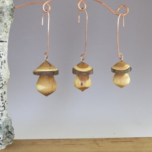 Wood Mushroom Ornaments, Three sizes or set of all three, Unique Mushroom Ornaments, Mushroom Lover's Gift image 3