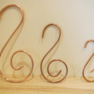 Solid Copper Hooks, Copper  Plant Hooks, Utility Hooks, Decorative Copper Hooks, Birdhouse Hanger, Hand Made Copper Hooks, Cool Copper Hooks