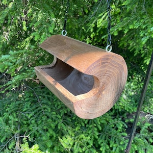 Eco-Log Bird Feeder, Extra Large Hanging Feeder, Catalpa
