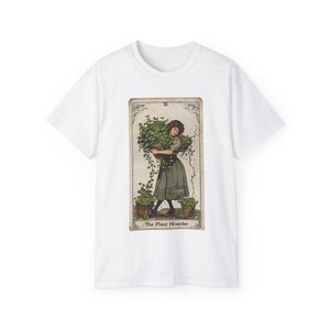 Vintage Plant Hoarder tarotkaart T-shirt, cadeau botanische minnaar, shirt tuinliefhebber, milieuvriendelijke mode