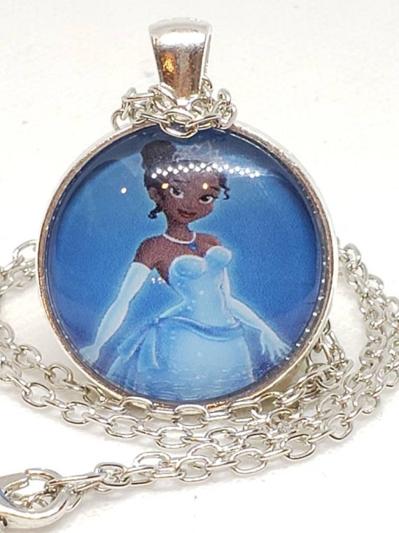 Beautiful Disney's Tiana Necklace Glass Tile Princess and | Etsy