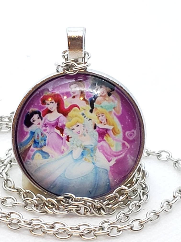 Beautiful Disney's Princess Necklace Glass Tile Free | Etsy