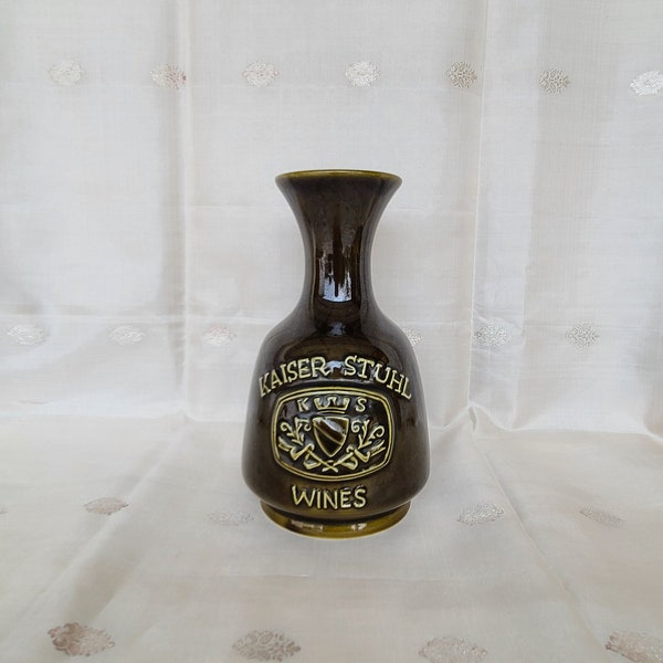 Vintage Kaiser Stuhl Australian Wine Collector’s Bottle. Ceramic Carafe, Pottery