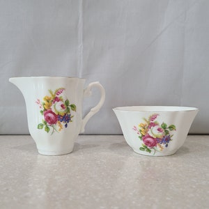 Vintage Royal Grafton Fine Bone China Creamer and Sugar Bowl, Made in England, Circa 1950s image 1