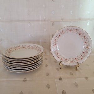 Vintage Mitterteich Bavaria German China, Set of 10 Coupe Soup Bowl, Pattern Lady Claire