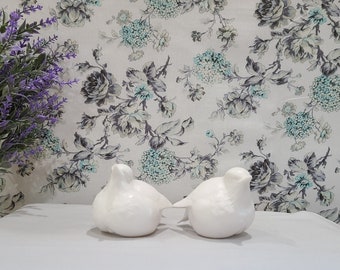1 Set of Vintage Schmid Brothers, Made In Japan, White Bisque Porcelain Bird Figurines