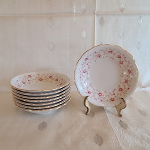 Vintage Mitterteich Bavaria Germany, Set of 8 Dessert / Fruit Bowls, Pattern Lady Claire