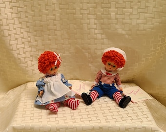 Vintage Madame Alexander Mop Top Wendy and Billy Storyland Dolls - 1990s Collectible Porcelain Figures