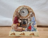 Royal Doulton Bunnykins Clock, Family Time DBGW12 , from the Bunnykins Giftware Series