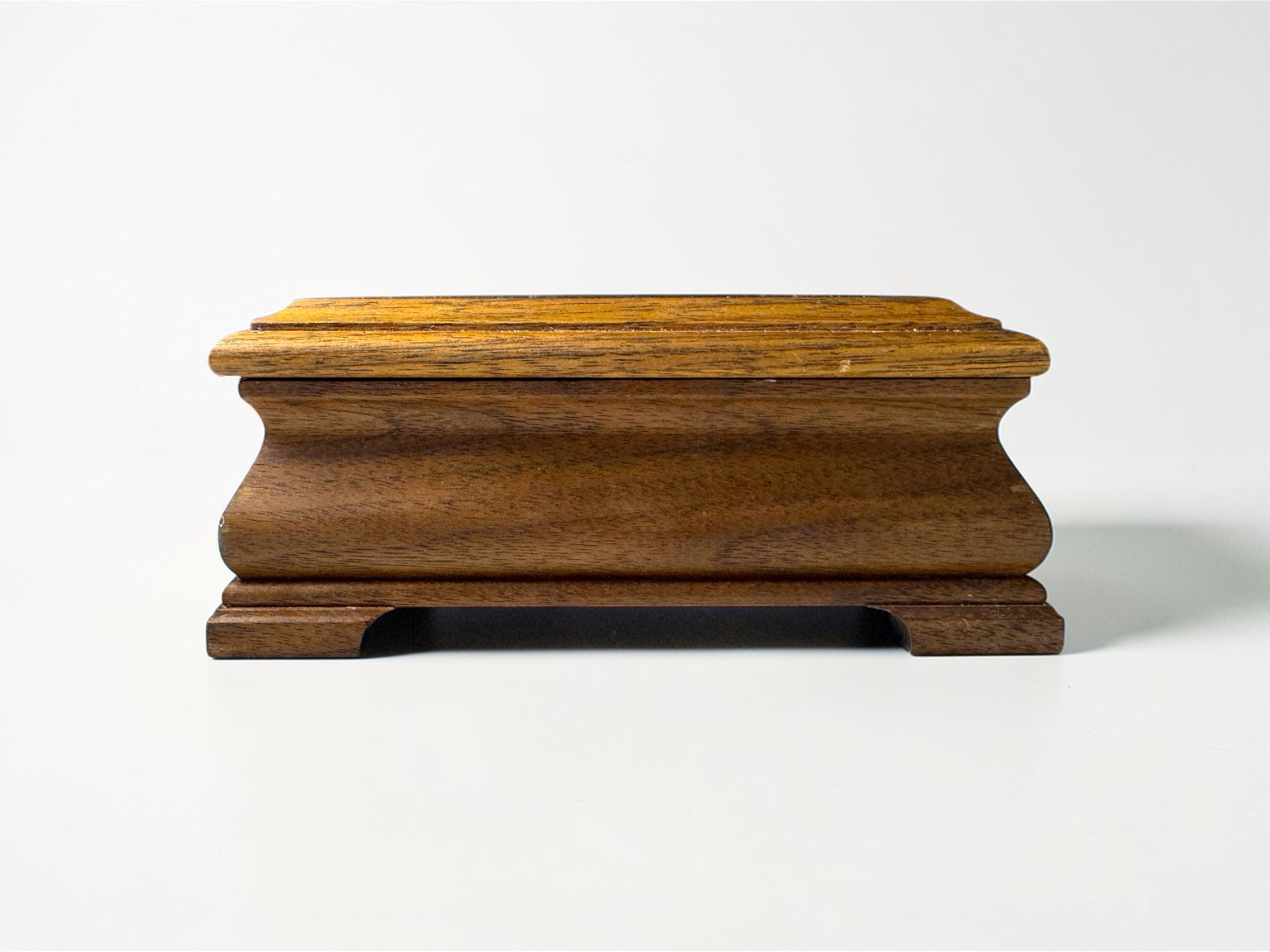 三味線　保管ガラスケース Vintage Sankyo Japan Wood Music Box Glass Lid Visible Movement