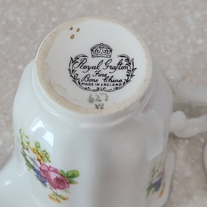 Vintage Royal Grafton Fine Bone China Creamer and Sugar Bowl, Made in England, Circa 1950s image 10