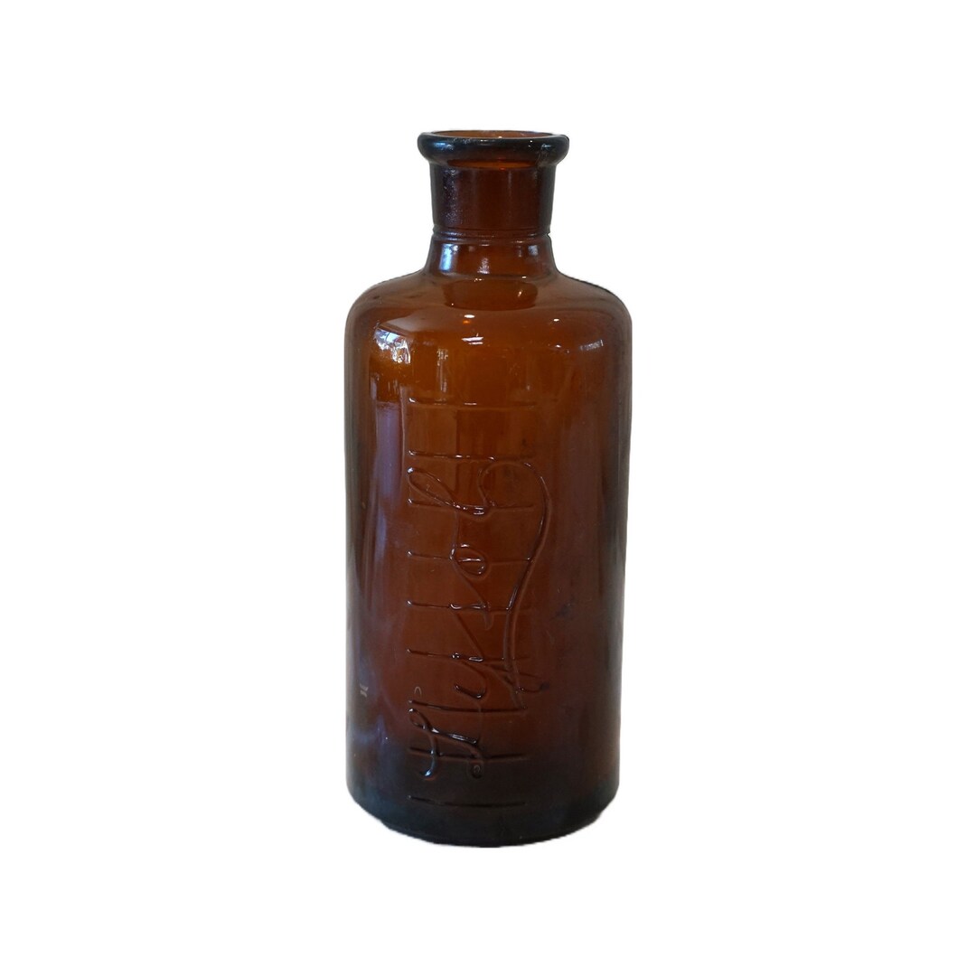 Antique Amber Glass Lysol Bottle Circa 1930s Vintage Brown Etsy