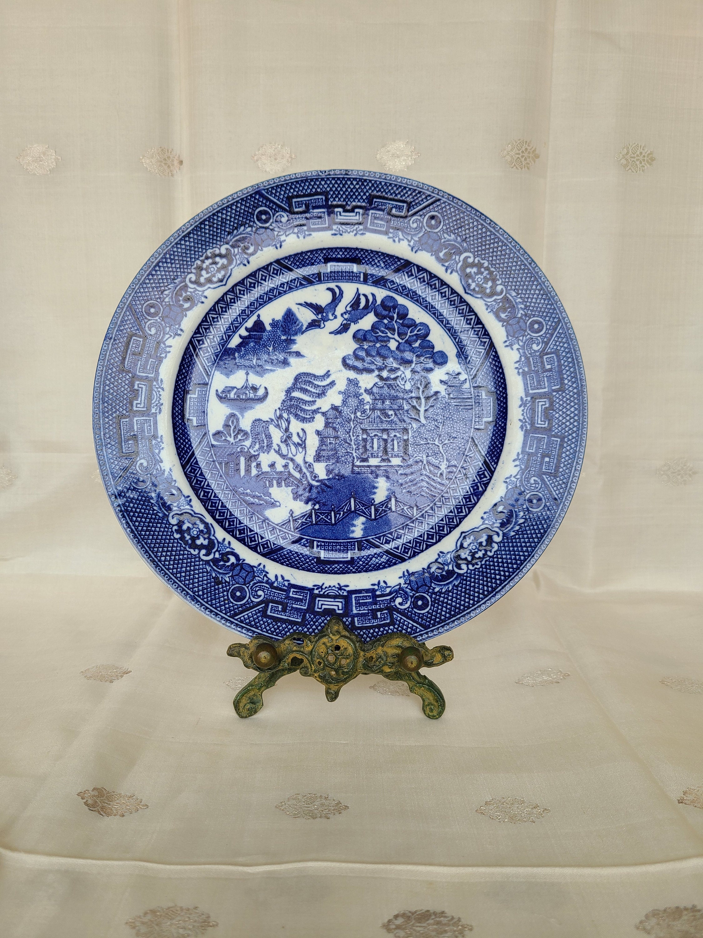 Vintage Allerton LTD. Luncheon Plate 'willow Blue' Etsy