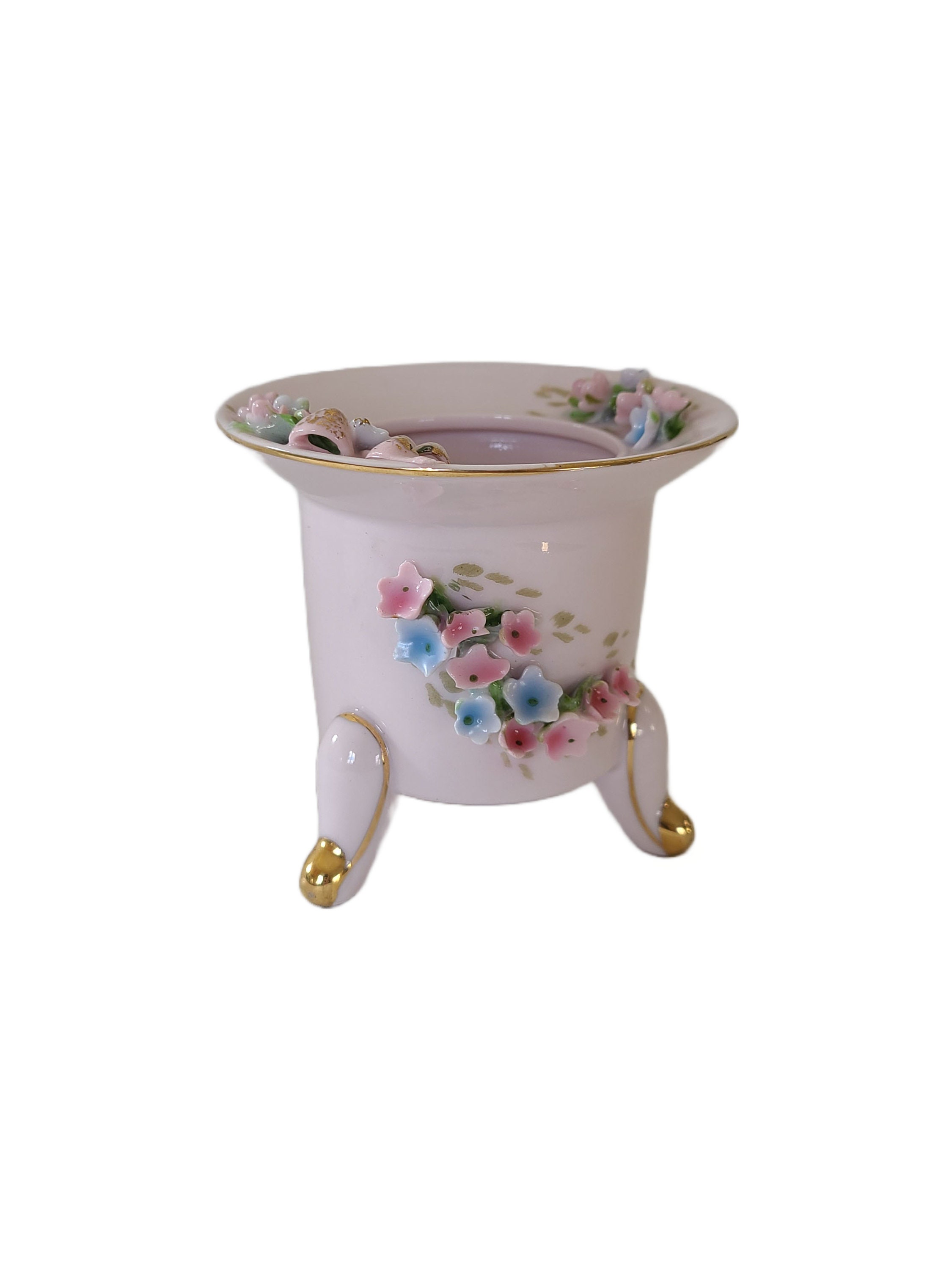 Vintage 1960s Lefton Pink Trinket Dish, Porcelain Floral Design, Lefton China, Japan