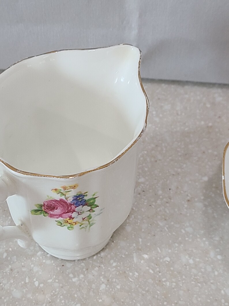 Vintage Royal Grafton Fine Bone China Creamer and Sugar Bowl, Made in England, Circa 1950s image 7