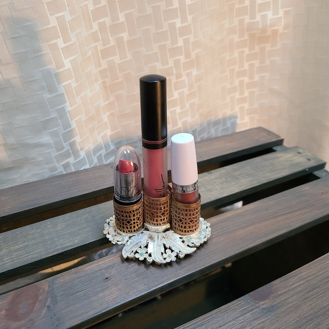 Vintage Midcentury Metal lipstick Holder Etsy