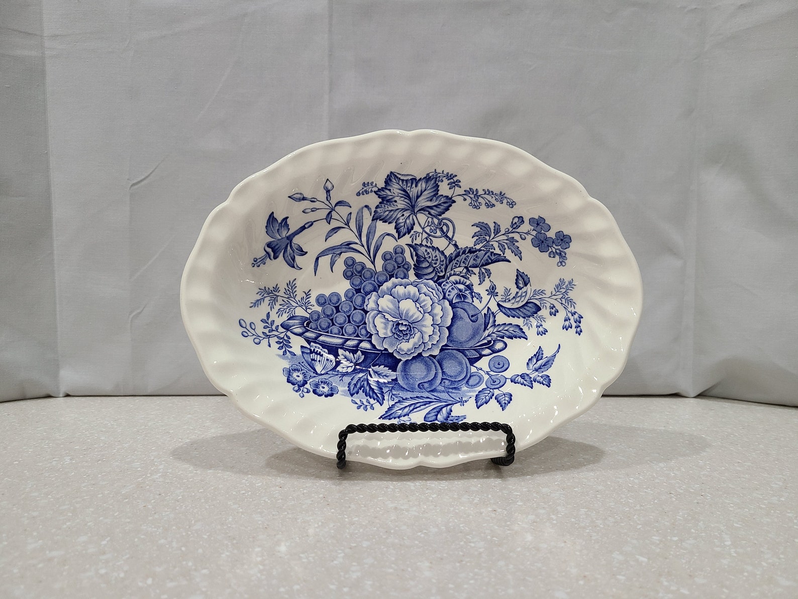 Vintage Royal Doulton China The Kirkwood Blue 9 Oval Etsy