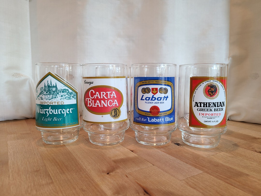 Vintage Beer Glasses | Sold as a Set of 2 | Labatt, Carta Blanca ...