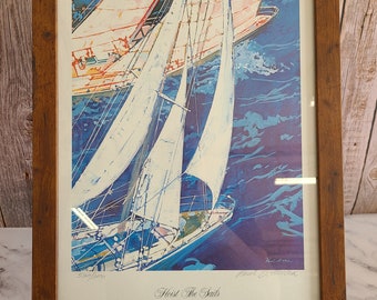 Vintage Lithograph, Hoist the Sails, by Paul Melia, Limited Edition, Signed by Artist