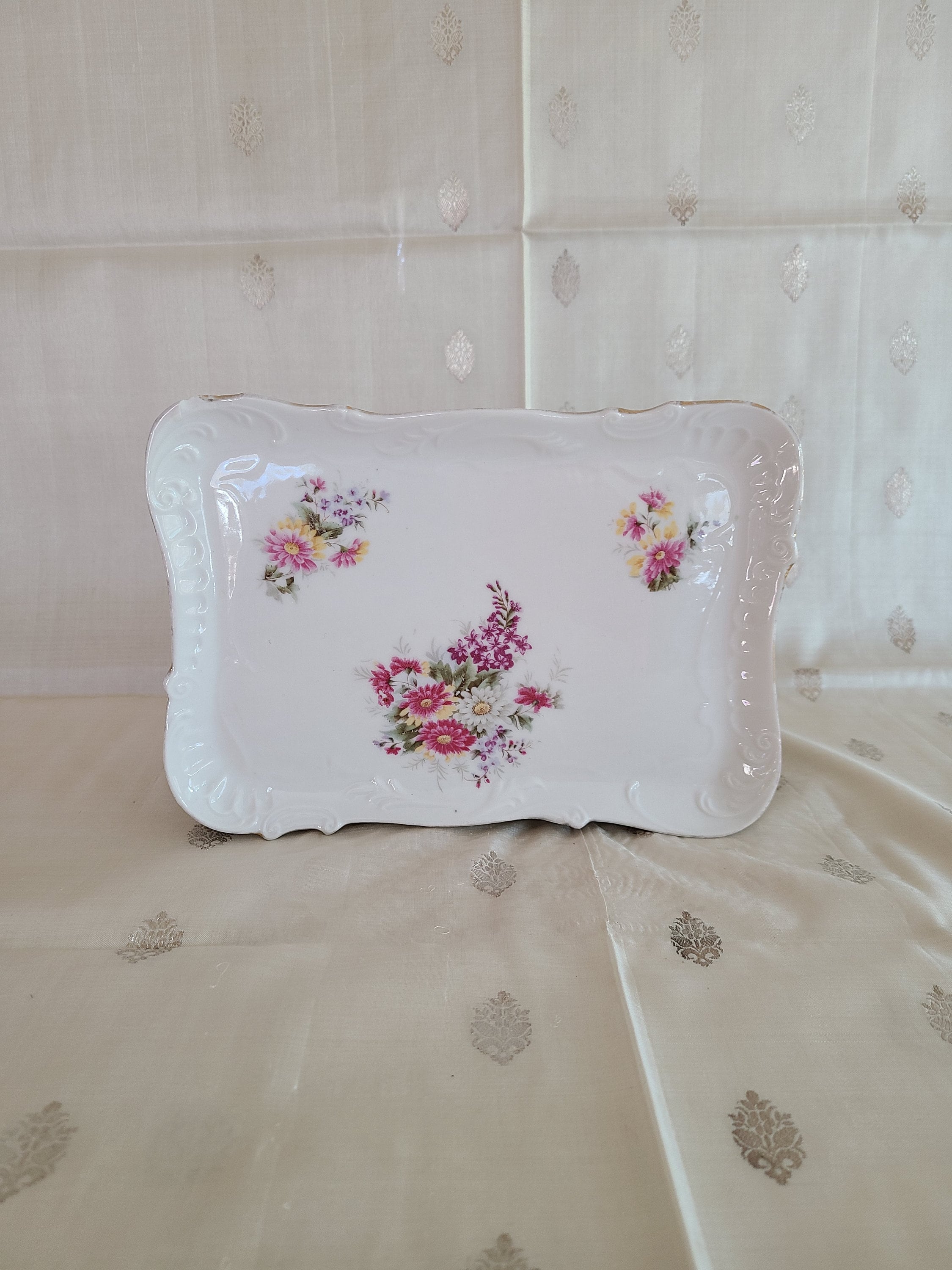 Vintage German Bone China Floral Tray Made in Munich Germany Etsy