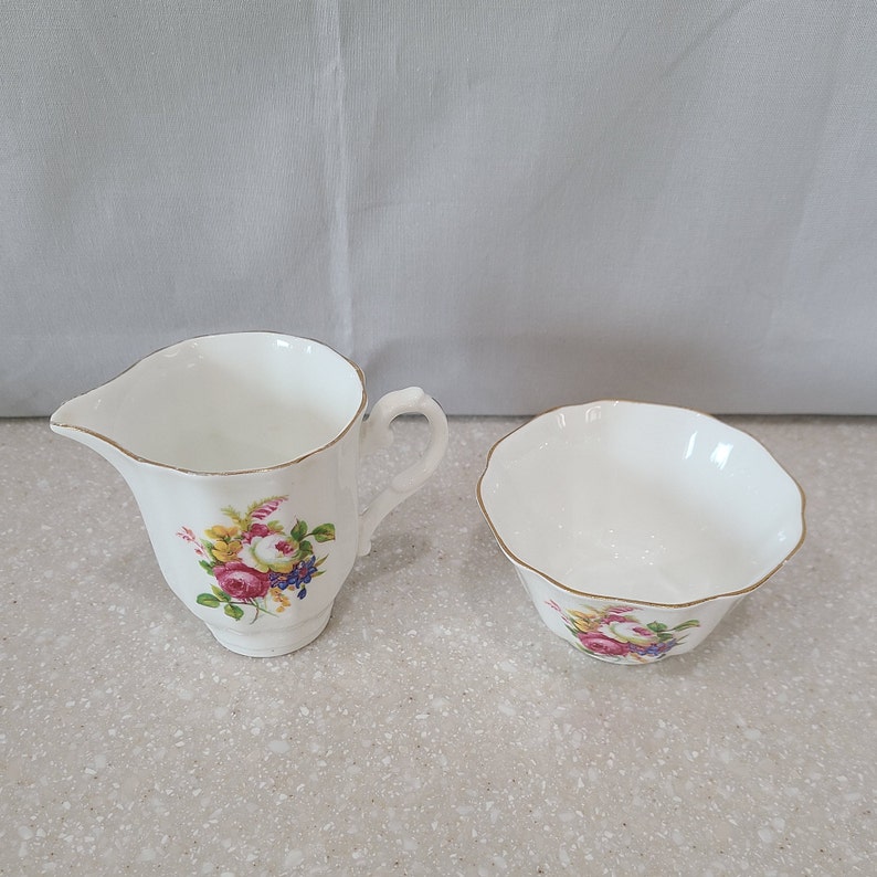 Vintage Royal Grafton Fine Bone China Creamer and Sugar Bowl, Made in England, Circa 1950s image 4