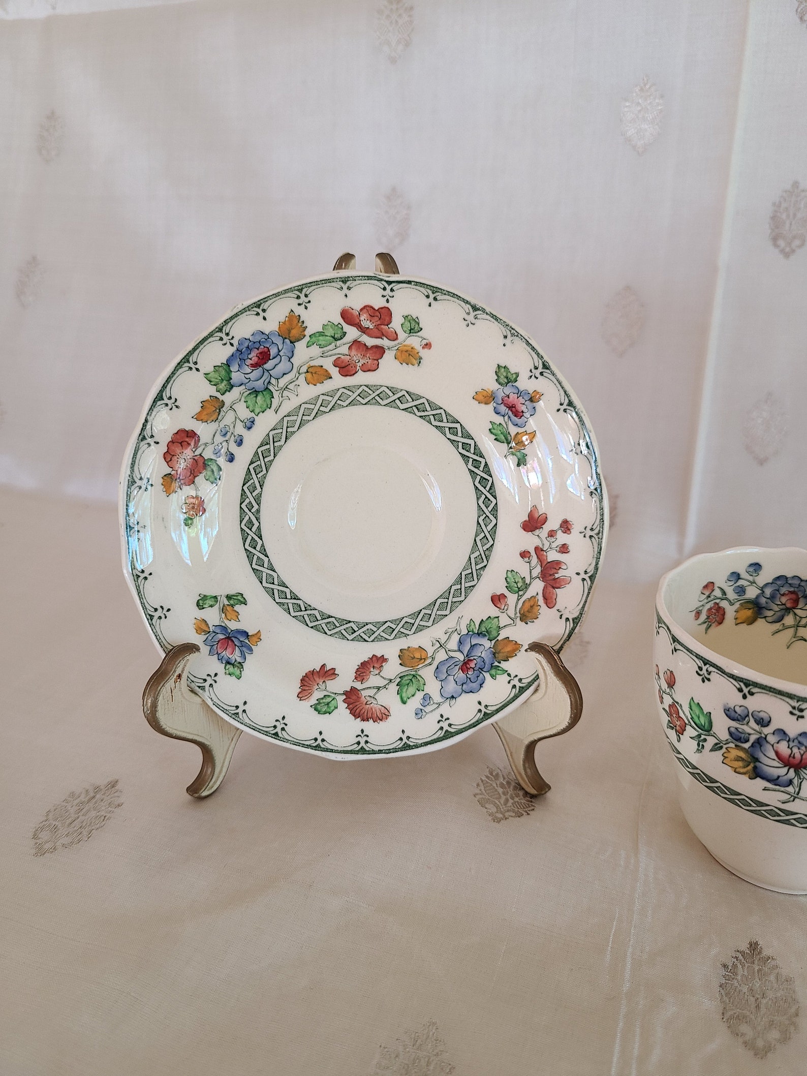 Vintage Flat Cup and Saucer Copeland Spode Royal Jasmine Etsy