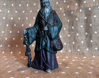 Vintage Gare Mold Hand-Painted Wizard Figurine – Signed by Artist