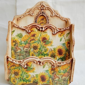 Wooden Letter Rack  Letter Holder  Letter Organizer Post Organizer