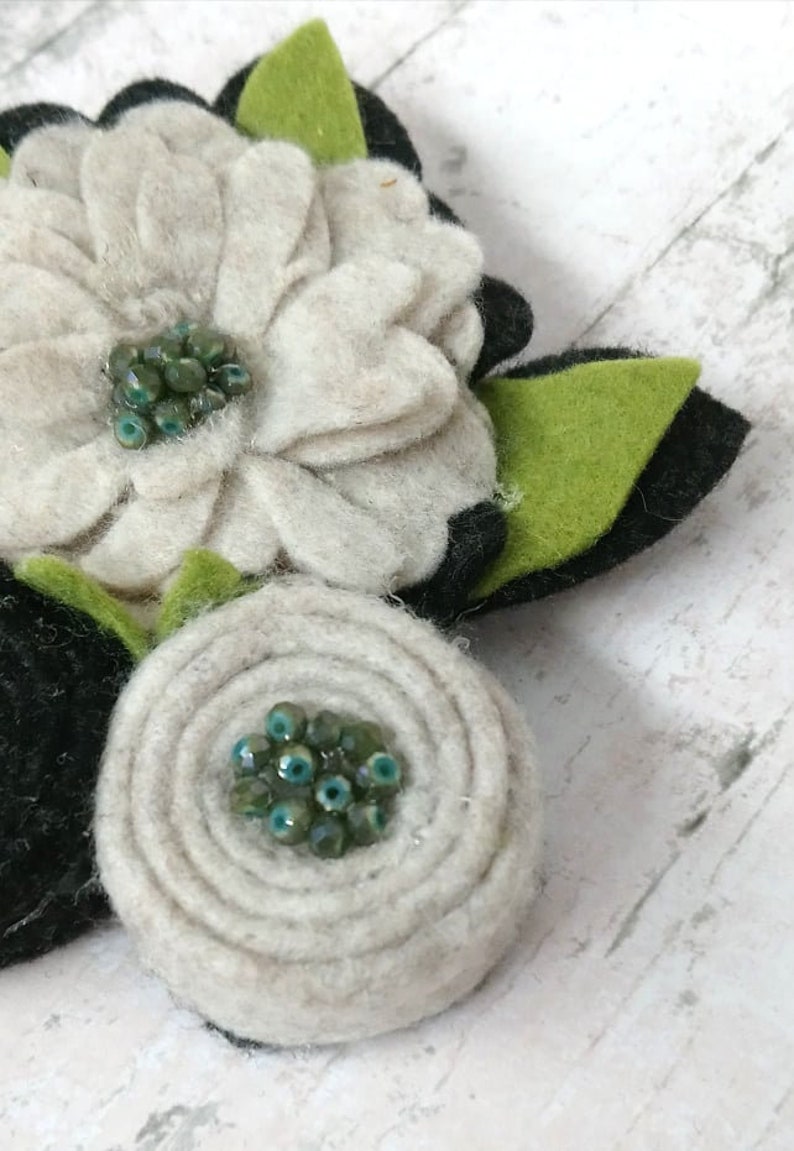 Felt Flower Brooch Flower Brooch Felt Jewelry image 4