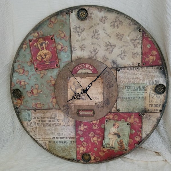 horloge murale vintage grande horloge murale horloge murale ours en peluche