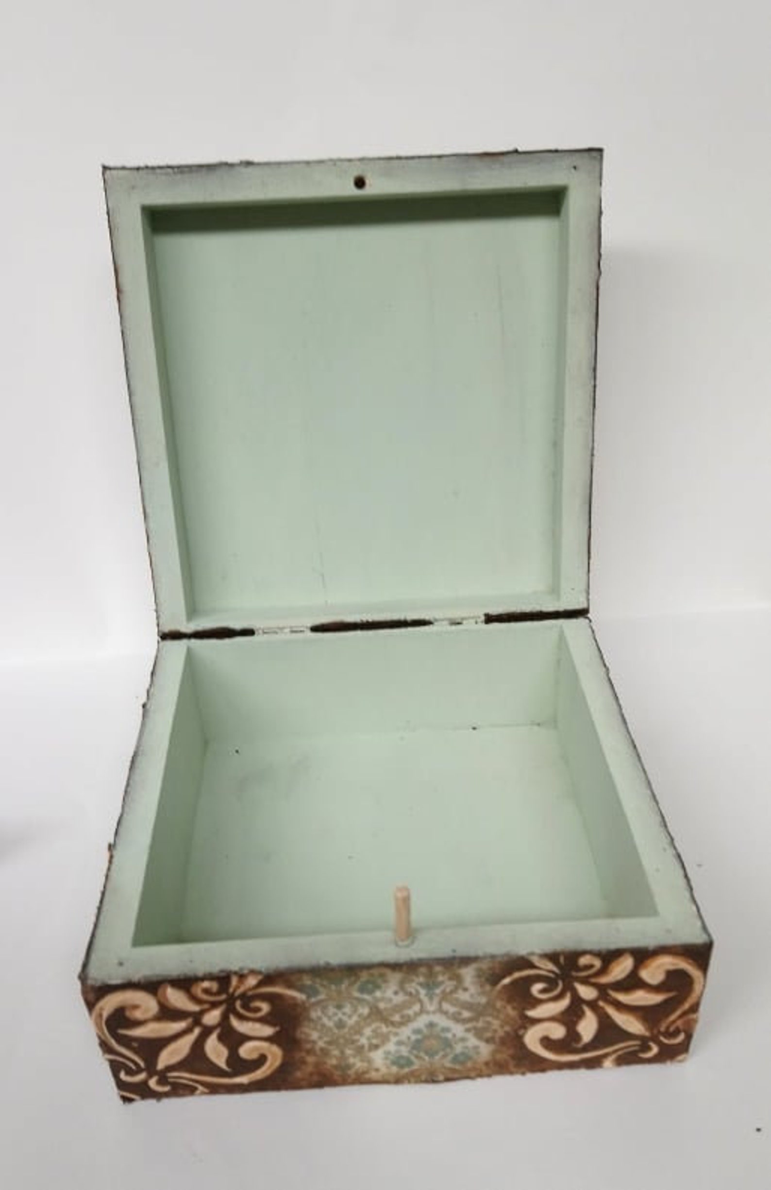 Vintage Wooden Box Decoupage Box Storage Box Etsy
