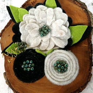 Felt Flower Brooch Flower Brooch Felt Jewelry image 1