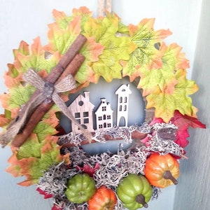 Herbstkranz, Danksagungskranz, Herbstkranz, Kranz für Haustür, Doppeltürkränze, Herbstdeko