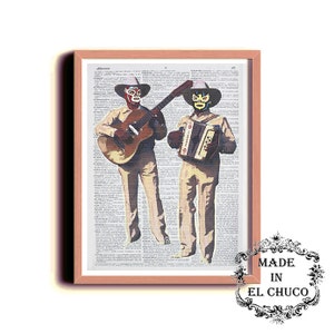 Mexican Lucha Libre Art Print &quot;The Last Bohemians&quot; dictionary page book art print