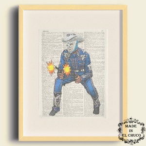 Lucha Libre Art Print "The Wild West Chronicles of Doc Wagner" dictionary page book art print