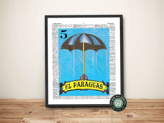 Loteria 5 El Paraguas The Umbrella Loteria Art | Etsy