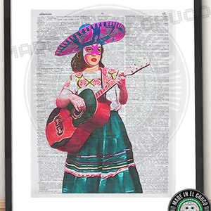 Lucha Libre Art &quot;The Great Lucha Mendoza&quot; Dictionary Page Wall Art