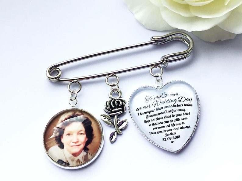 Groom Photo Buttonhole Gift From Bride Wedding Day Memory Etsy UK