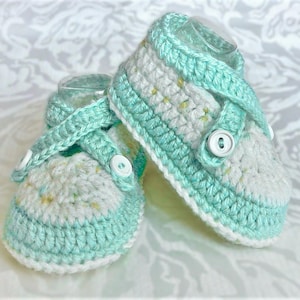 Crochet Baby Sneakers: Mint & Yellow Handknit Shoes