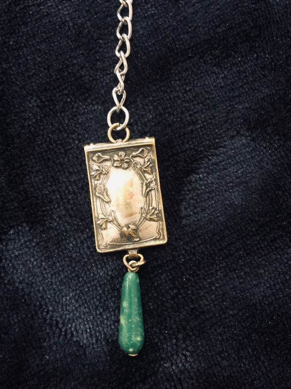 Vintage inscribed  chatelaine locket and pendant … - image 3