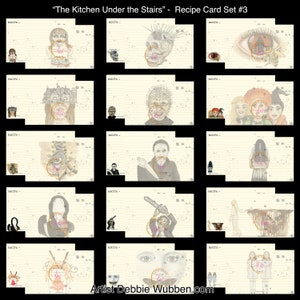 Horror Movie Recipe Cards, 15 recipe cards, Killer Recipe Cards, Horror Movies, Gift for 15, Set 3