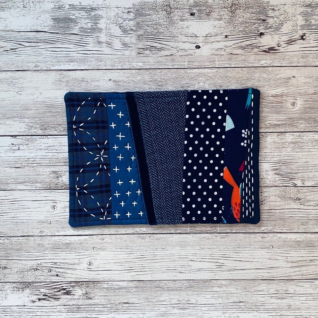 Sashiko, Patchwork Mug Rug Coaster. Hand Embroidered, Large Coaster ...