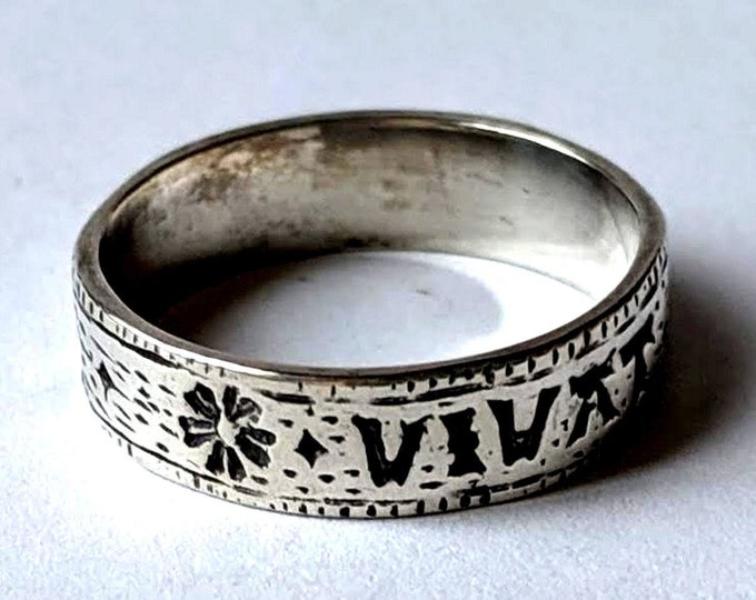 Long Live the King and the Law Lawyers Ring 17th c Sterling Silver